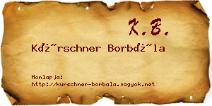 Kürschner Borbála névjegykártya
